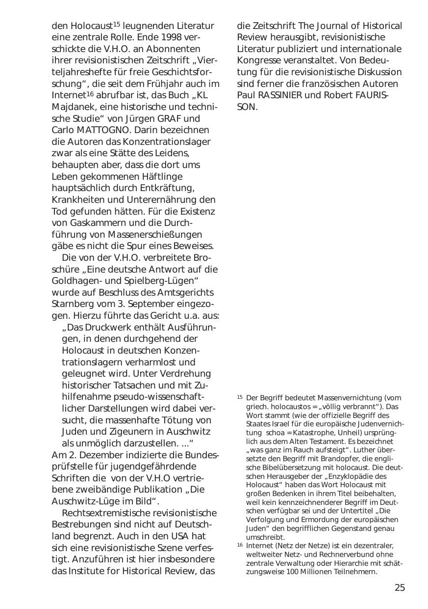 Seite 25 des Verfassungsschutzbericht 1998 Niedersachsen