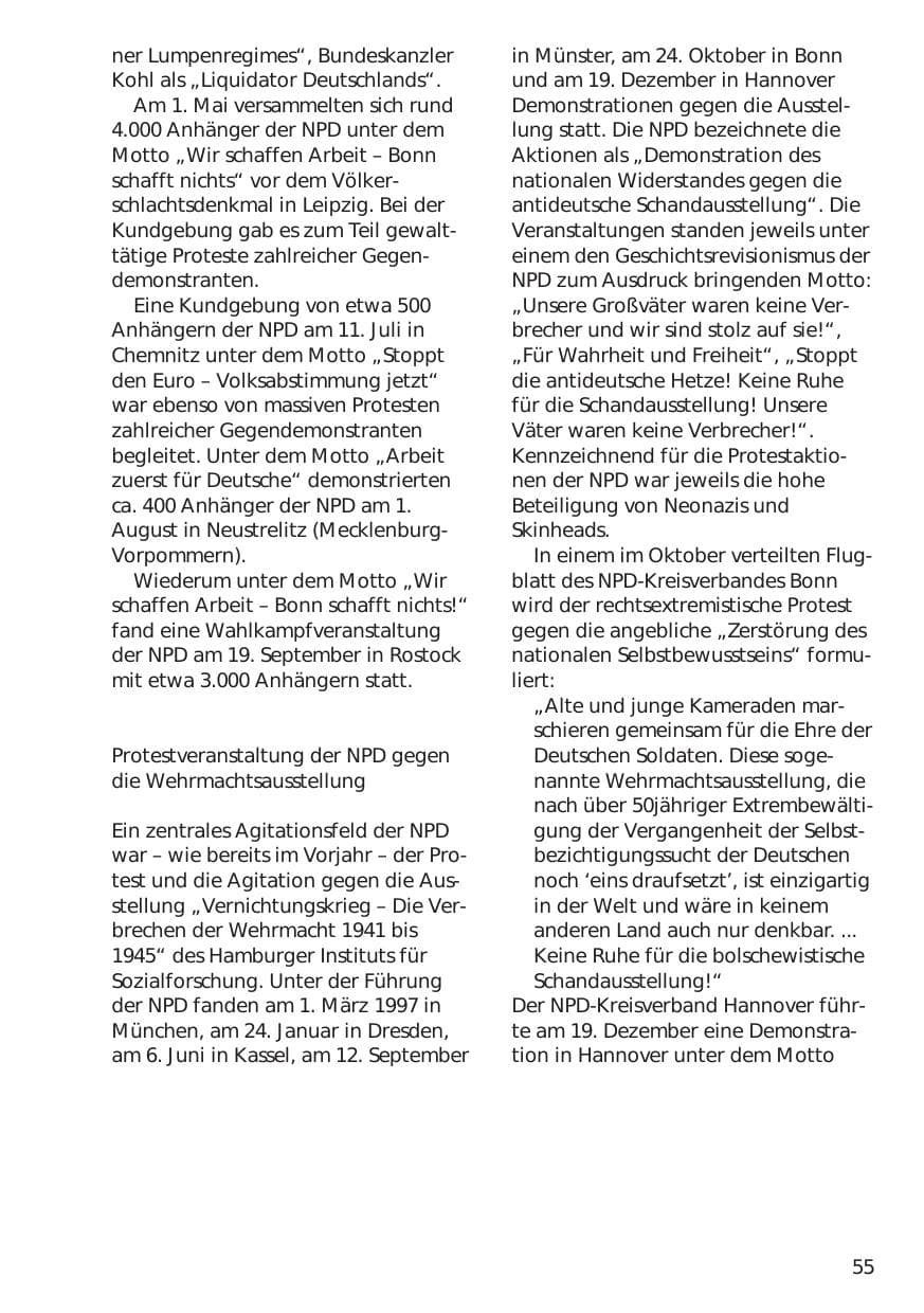 Seite 55 des Verfassungsschutzbericht 1998 Niedersachsen