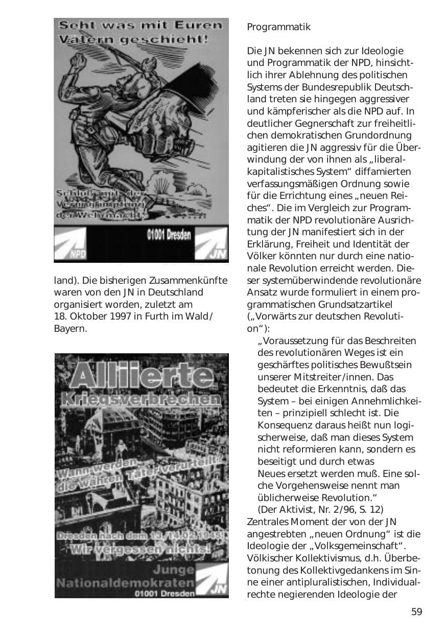 Seite 59 des Verfassungsschutzbericht 1998 Niedersachsen