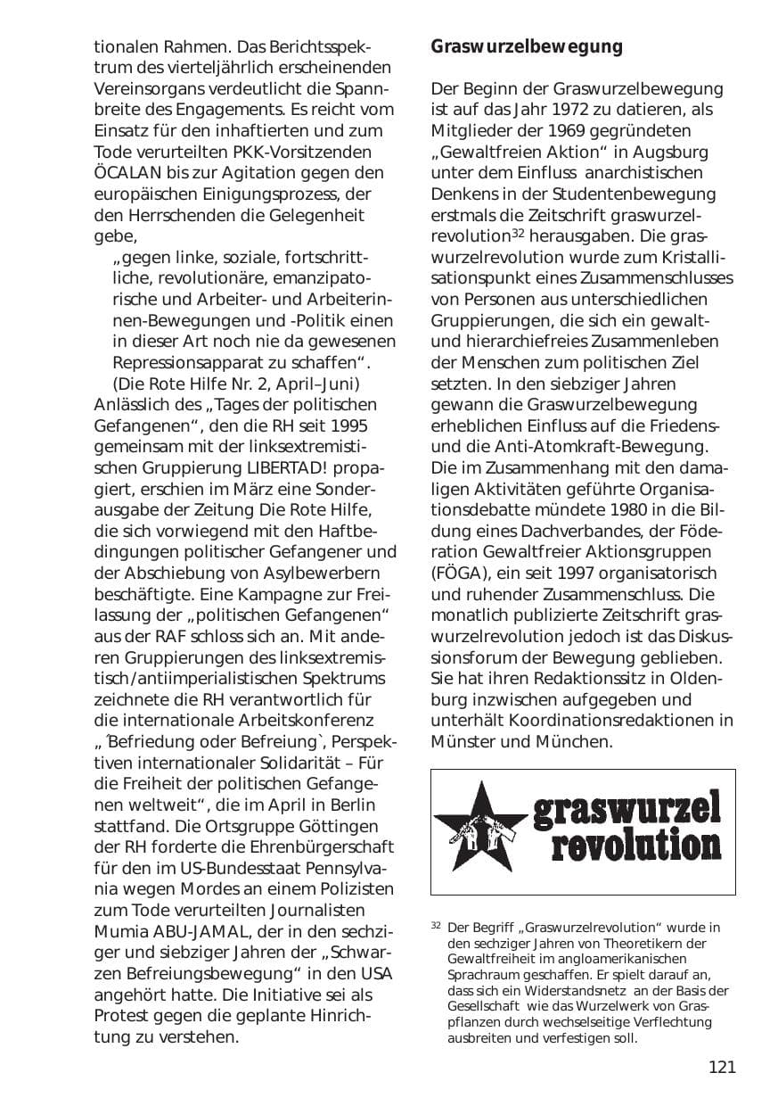 Seite 121 des Verfassungsschutzbericht 1999 Niedersachsen