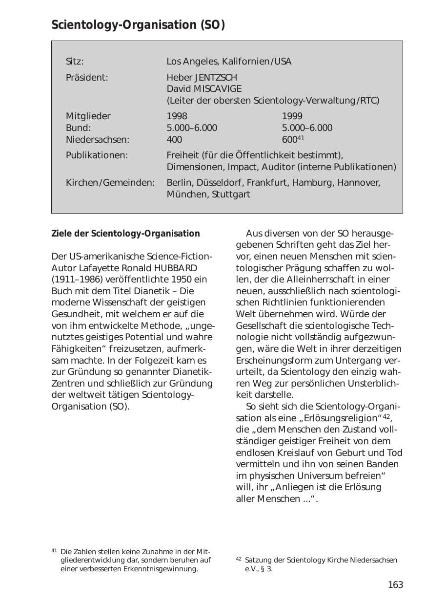Seite 163 des Verfassungsschutzbericht 1999 Niedersachsen