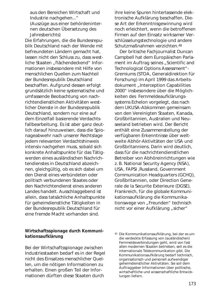 Seite 173 des Verfassungsschutzbericht 1999 Niedersachsen