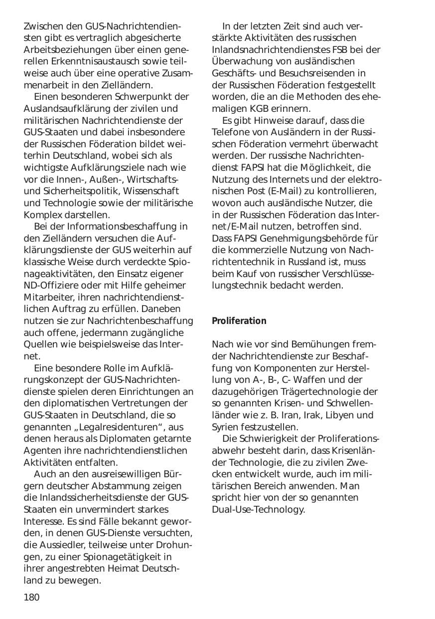 Seite 180 des Verfassungsschutzbericht 1999 Niedersachsen