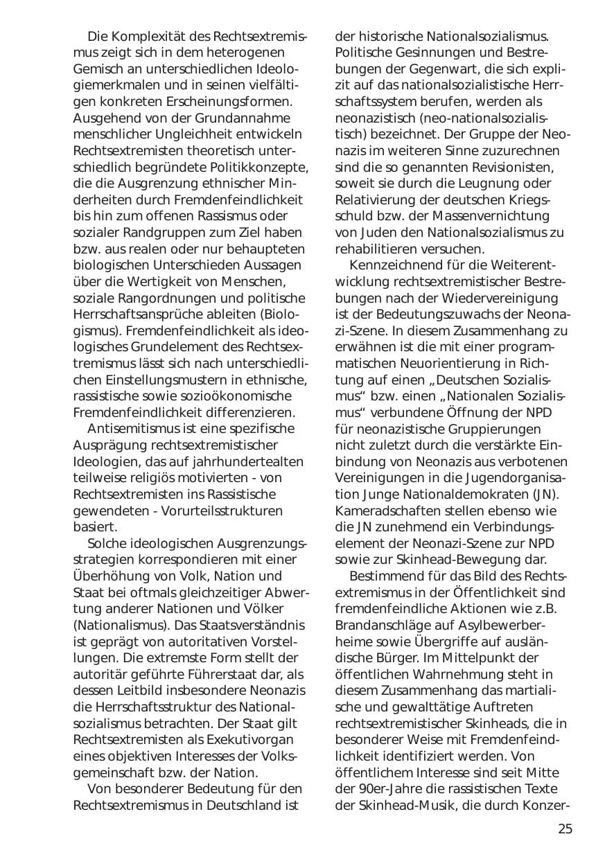 Seite 25 des Verfassungsschutzbericht 1999 Niedersachsen