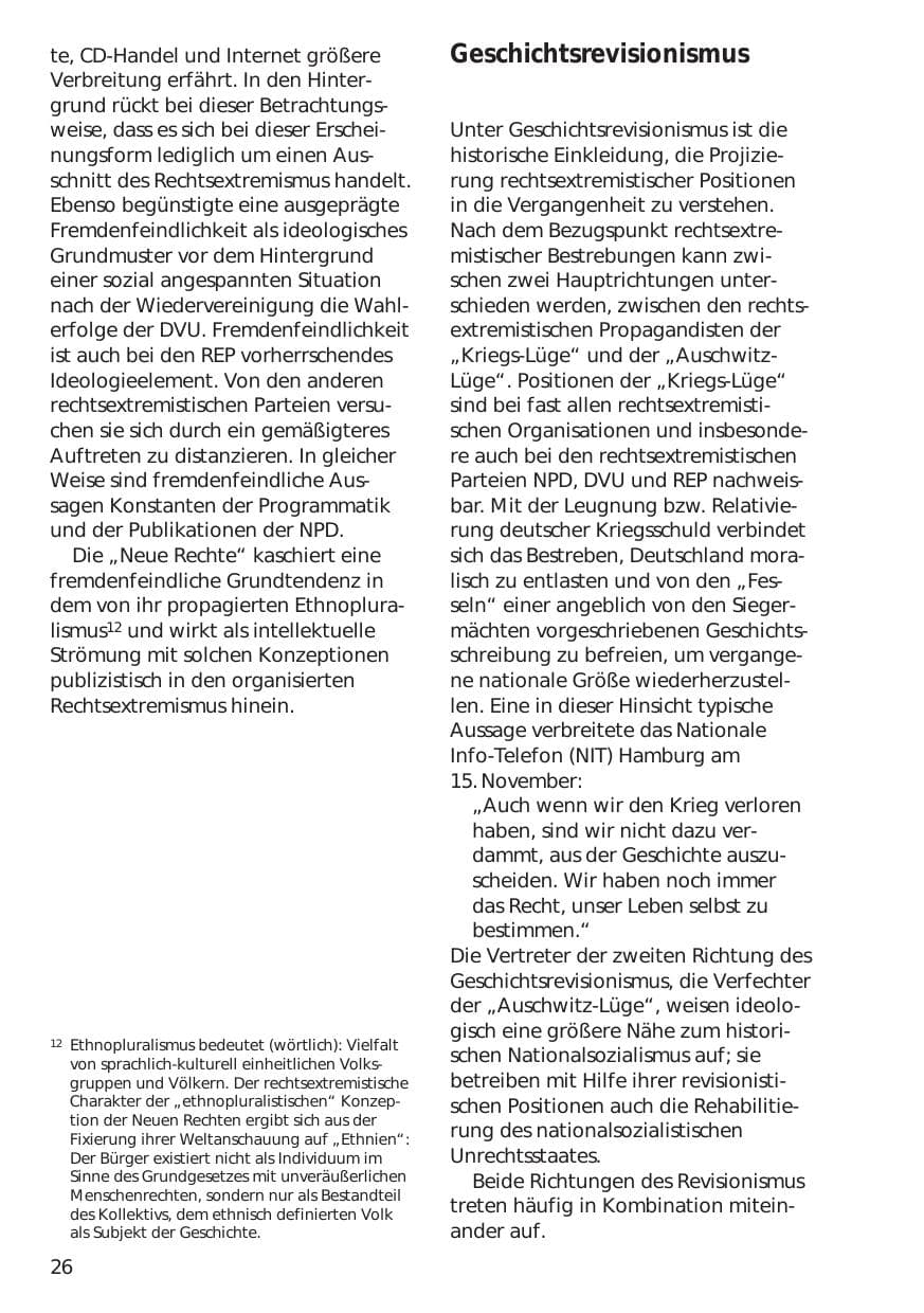 Seite 26 des Verfassungsschutzbericht 1999 Niedersachsen
