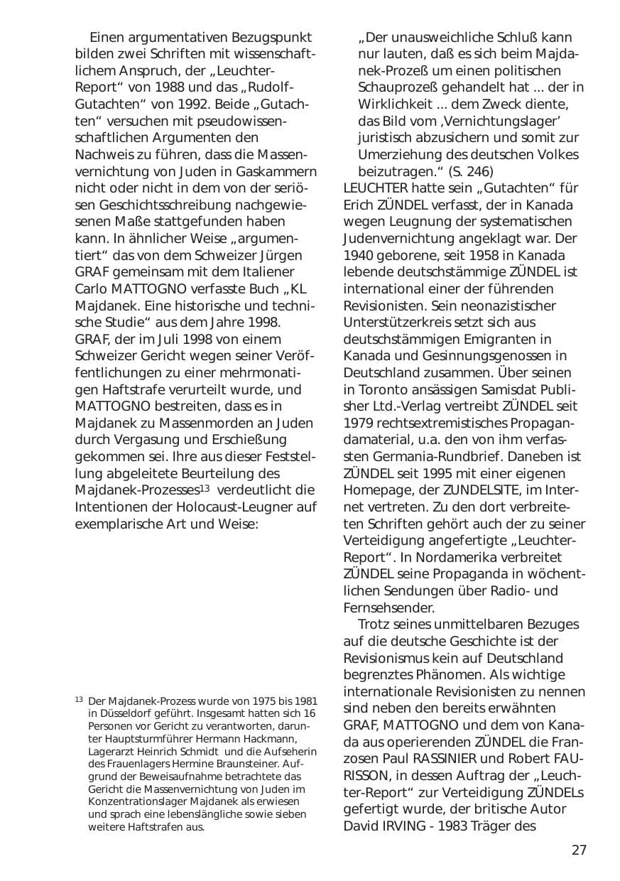 Seite 27 des Verfassungsschutzbericht 1999 Niedersachsen