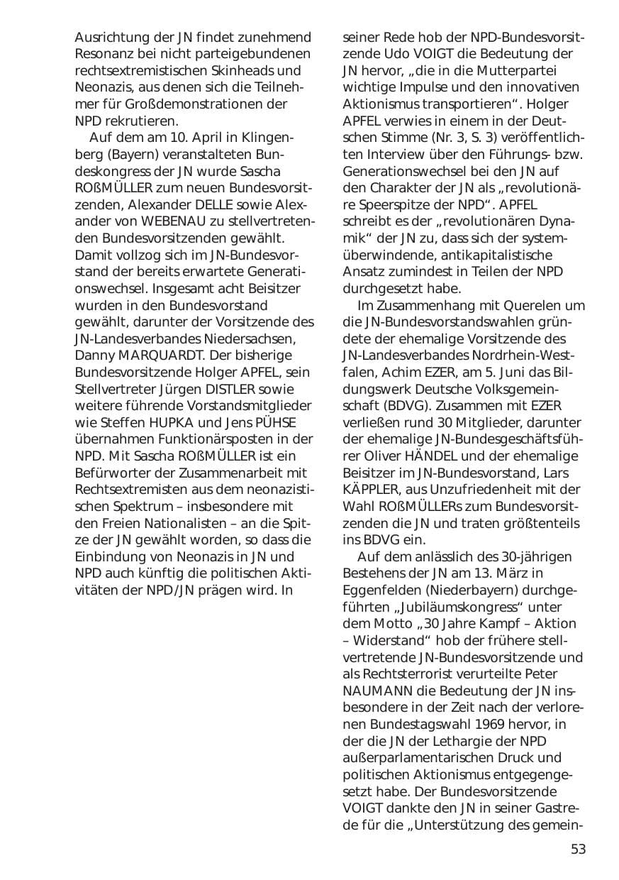 Seite 53 des Verfassungsschutzbericht 1999 Niedersachsen