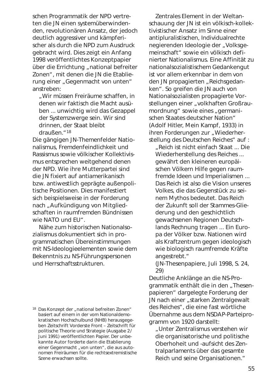 Seite 55 des Verfassungsschutzbericht 1999 Niedersachsen