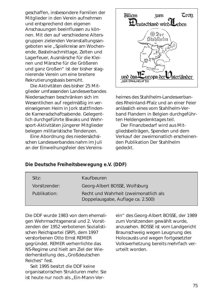 Seite 75 des Verfassungsschutzbericht 1999 Niedersachsen