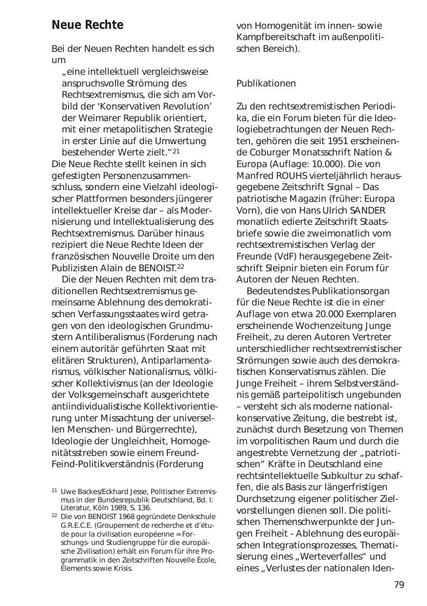 Seite 79 des Verfassungsschutzbericht 1999 Niedersachsen