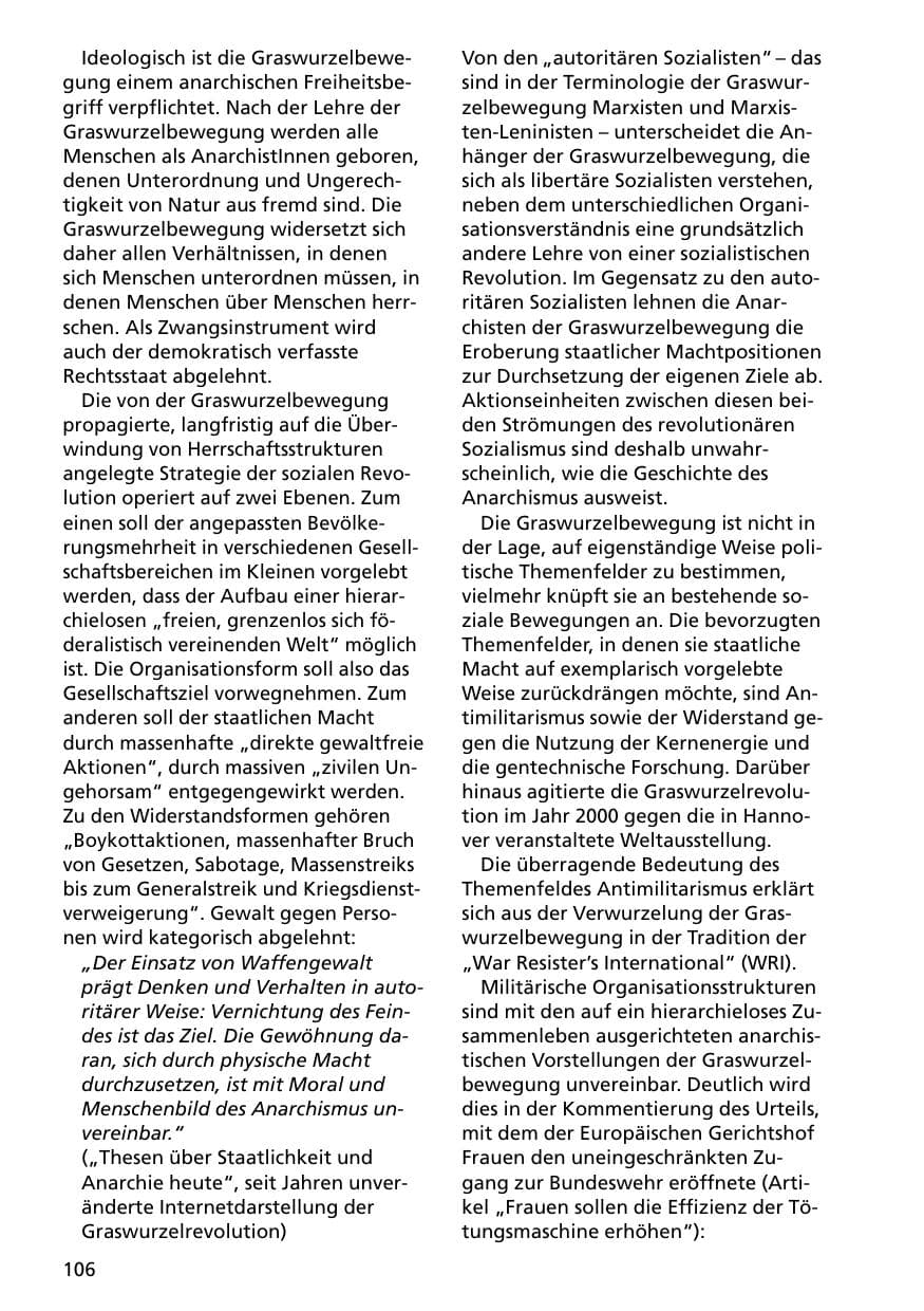 Seite 106 des Verfassungsschutzbericht 2000 Niedersachsen