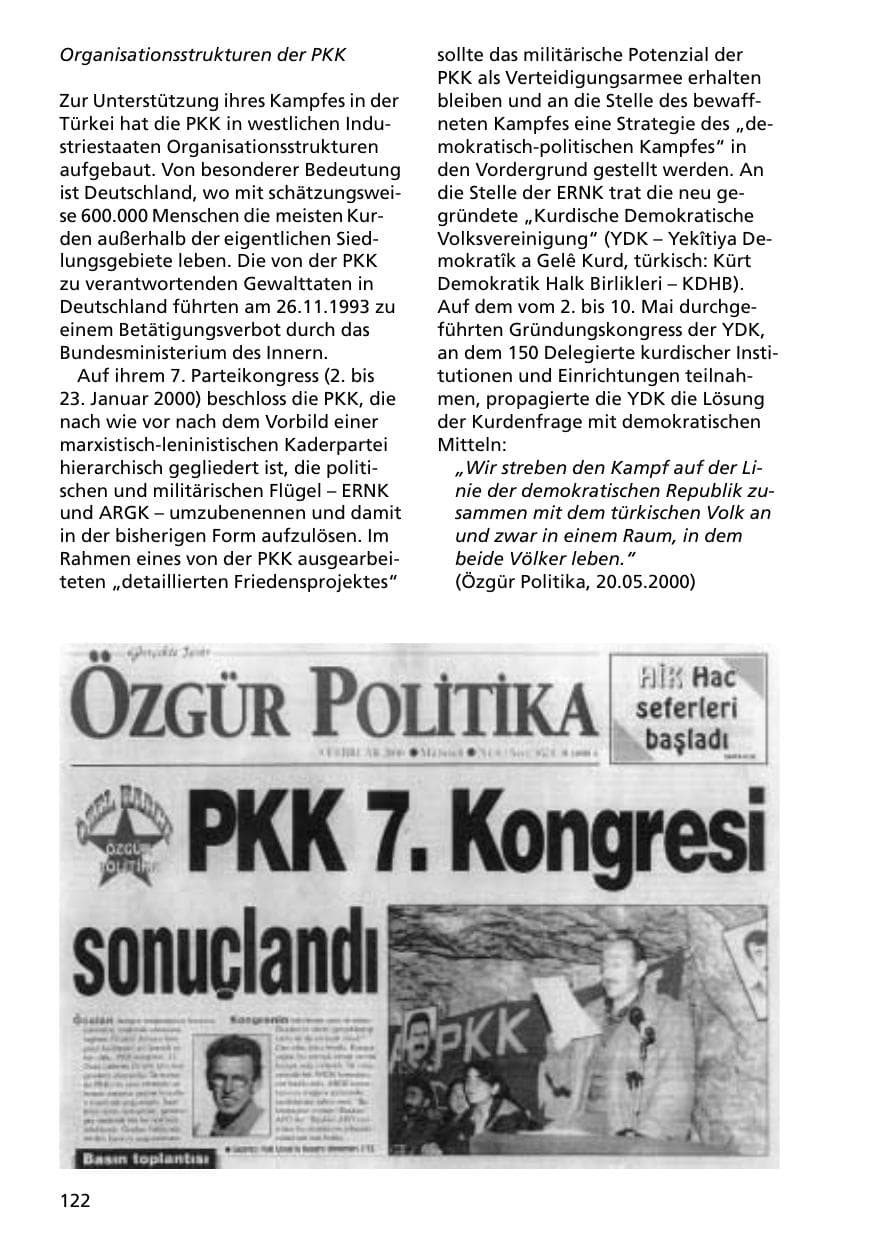 Seite 122 des Verfassungsschutzbericht 2000 Niedersachsen