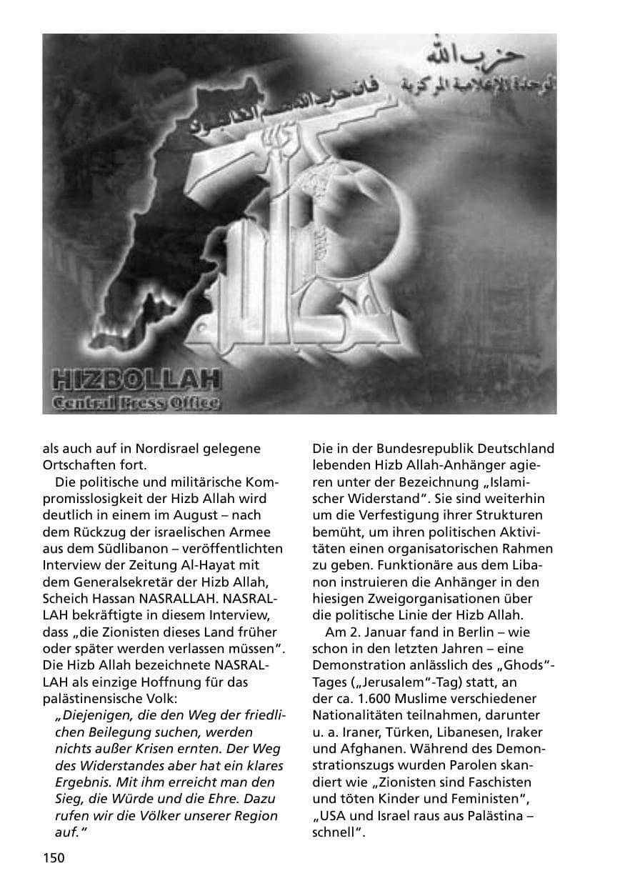 Seite 150 des Verfassungsschutzbericht 2000 Niedersachsen
