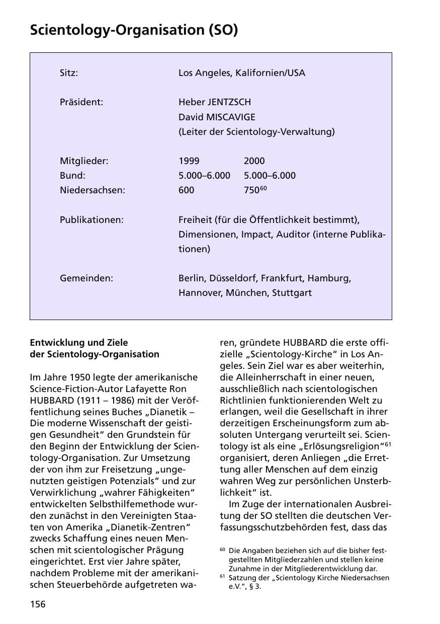 Seite 156 des Verfassungsschutzbericht 2000 Niedersachsen