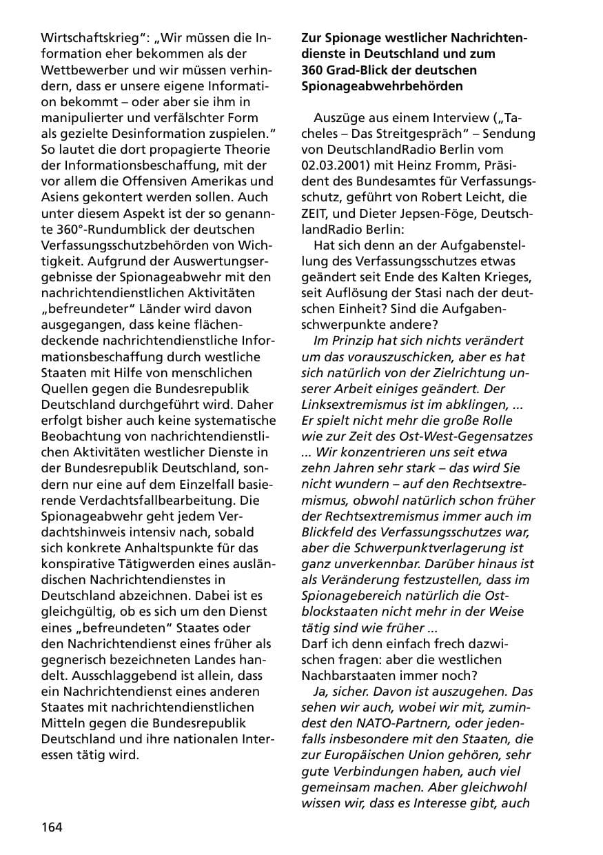 Seite 164 des Verfassungsschutzbericht 2000 Niedersachsen