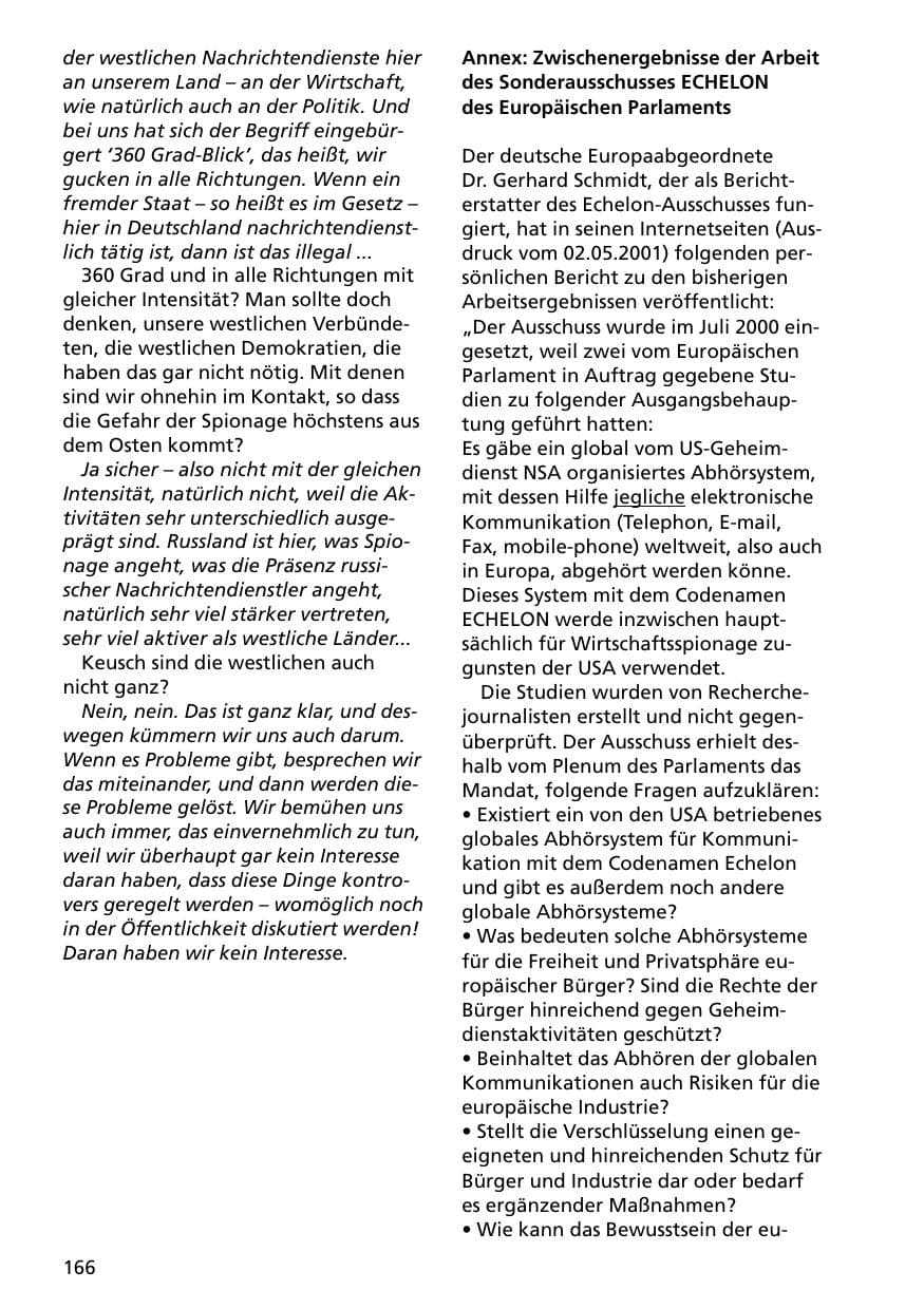 Seite 166 des Verfassungsschutzbericht 2000 Niedersachsen