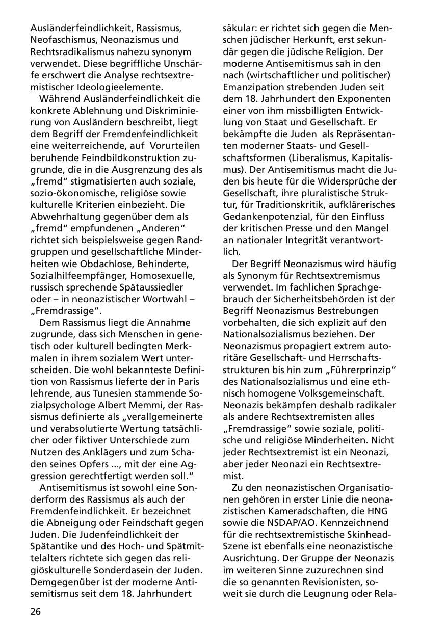 Seite 26 des Verfassungsschutzbericht 2000 Niedersachsen