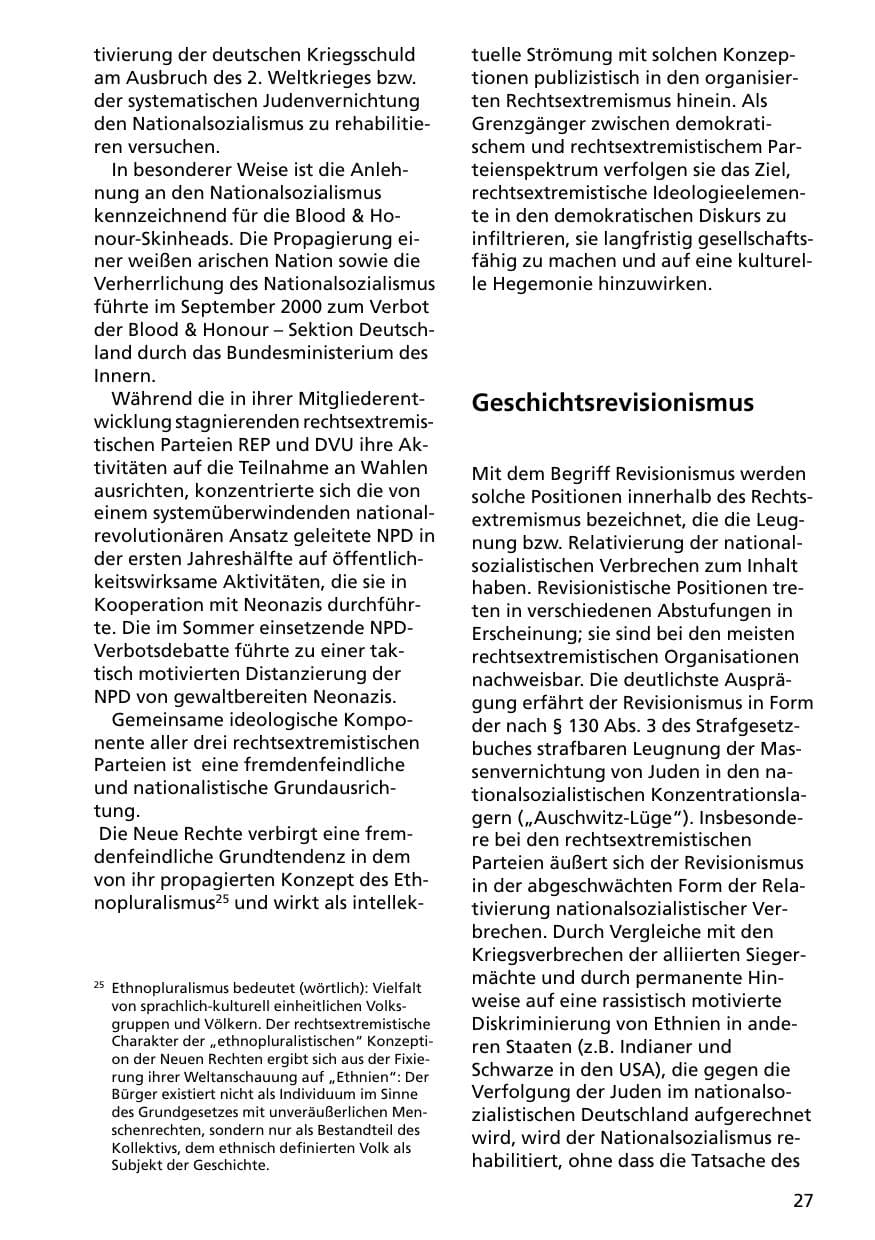 Seite 27 des Verfassungsschutzbericht 2000 Niedersachsen