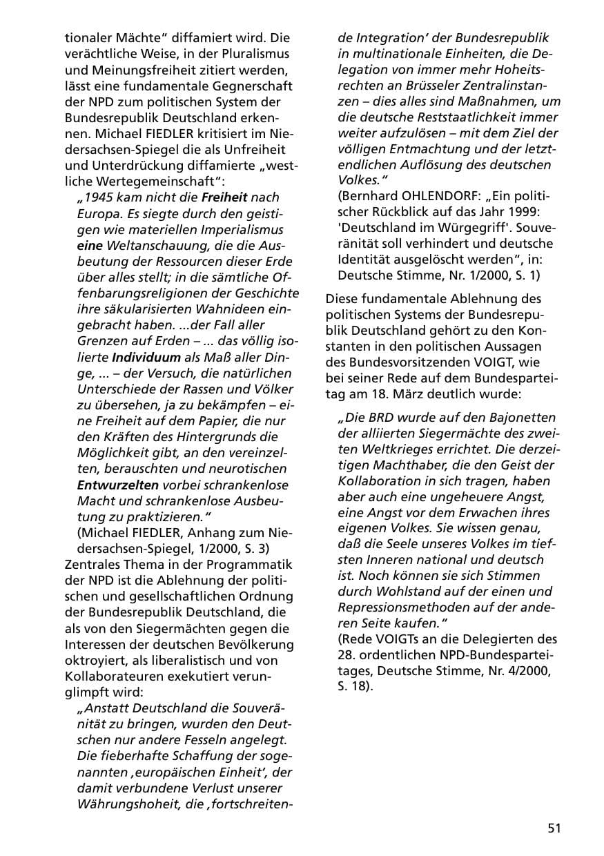 Seite 51 des Verfassungsschutzbericht 2000 Niedersachsen