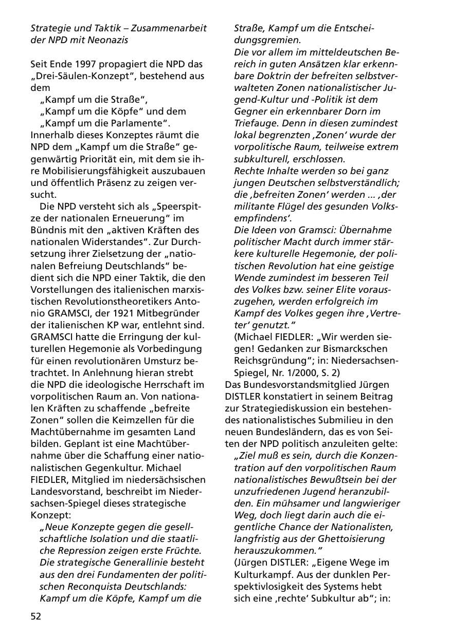 Seite 52 des Verfassungsschutzbericht 2000 Niedersachsen