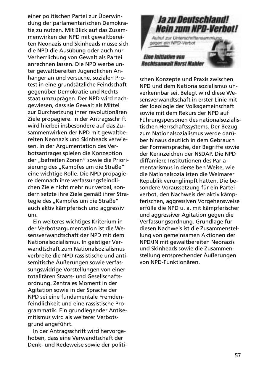 Seite 57 des Verfassungsschutzbericht 2000 Niedersachsen