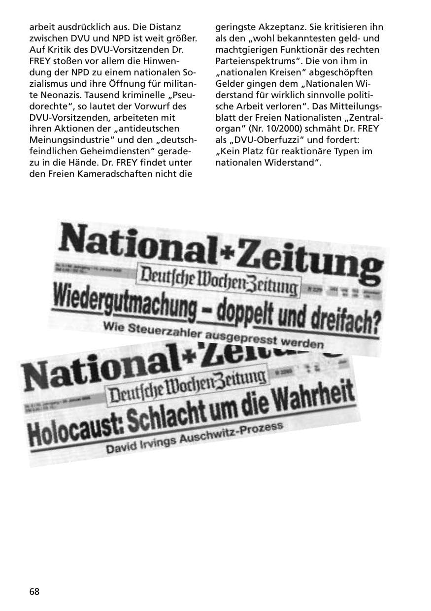 Seite 68 des Verfassungsschutzbericht 2000 Niedersachsen