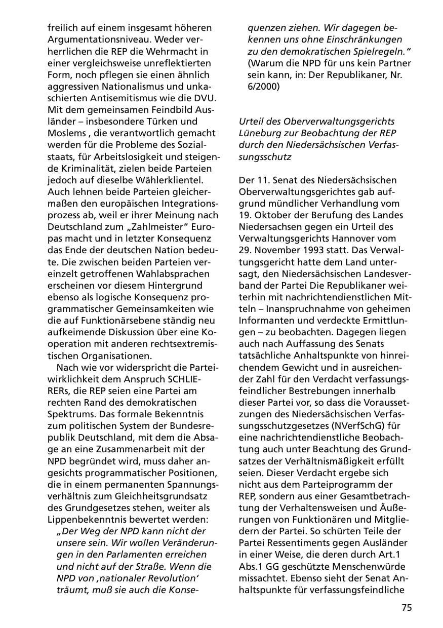 Seite 75 des Verfassungsschutzbericht 2000 Niedersachsen