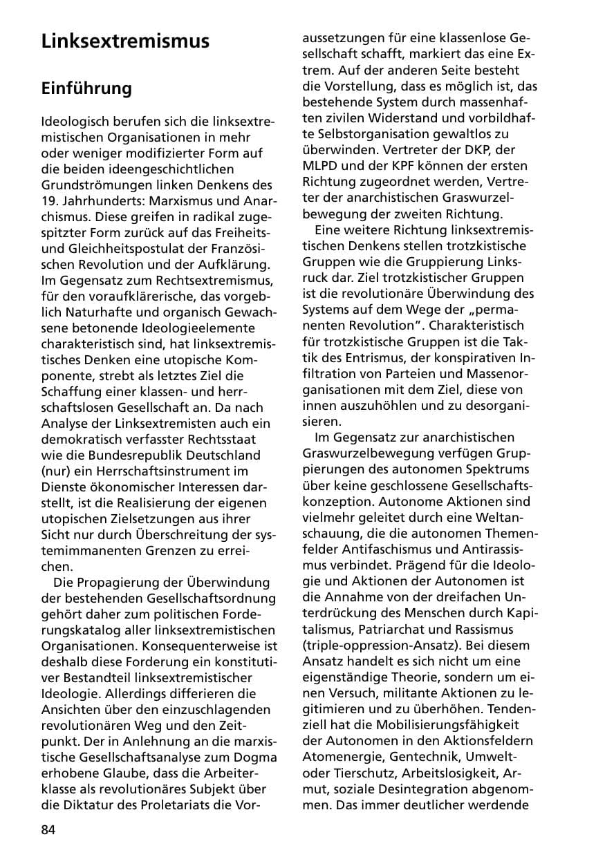 Seite 84 des Verfassungsschutzbericht 2000 Niedersachsen