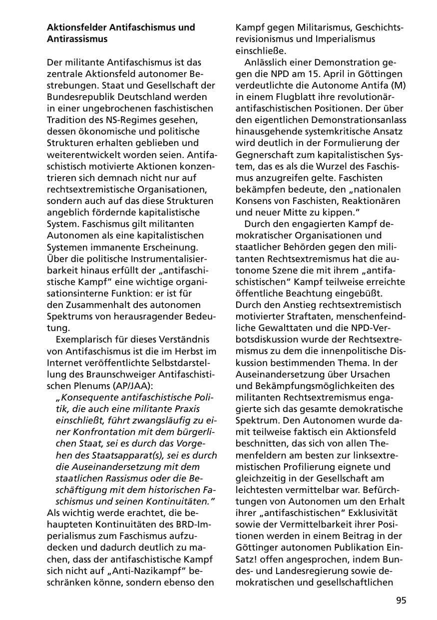 Seite 95 des Verfassungsschutzbericht 2000 Niedersachsen