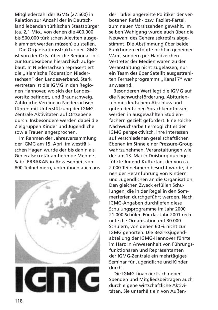 Seite 119 des Verfassungsschutzbericht 2001 Niedersachsen