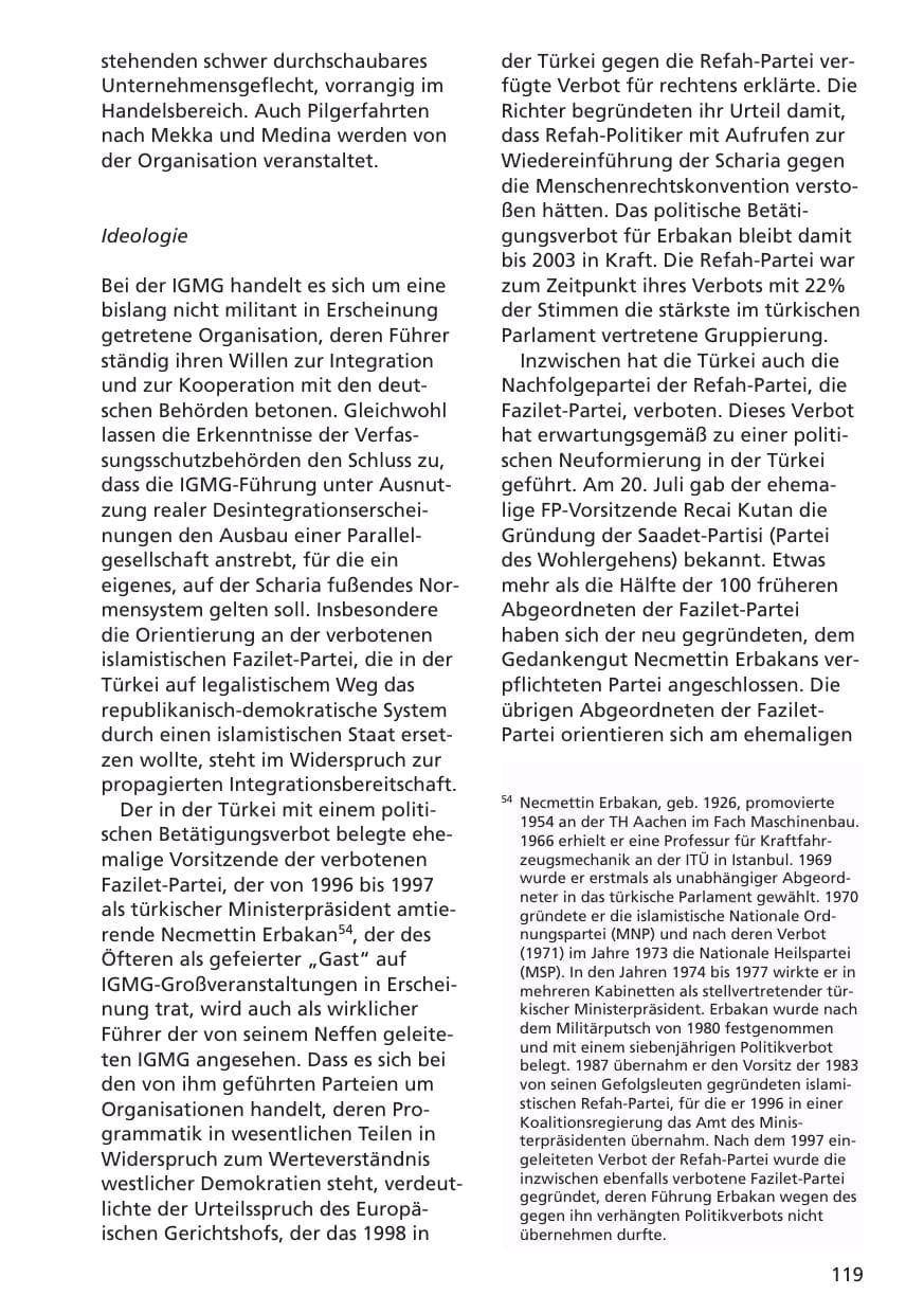 Seite 120 des Verfassungsschutzbericht 2001 Niedersachsen