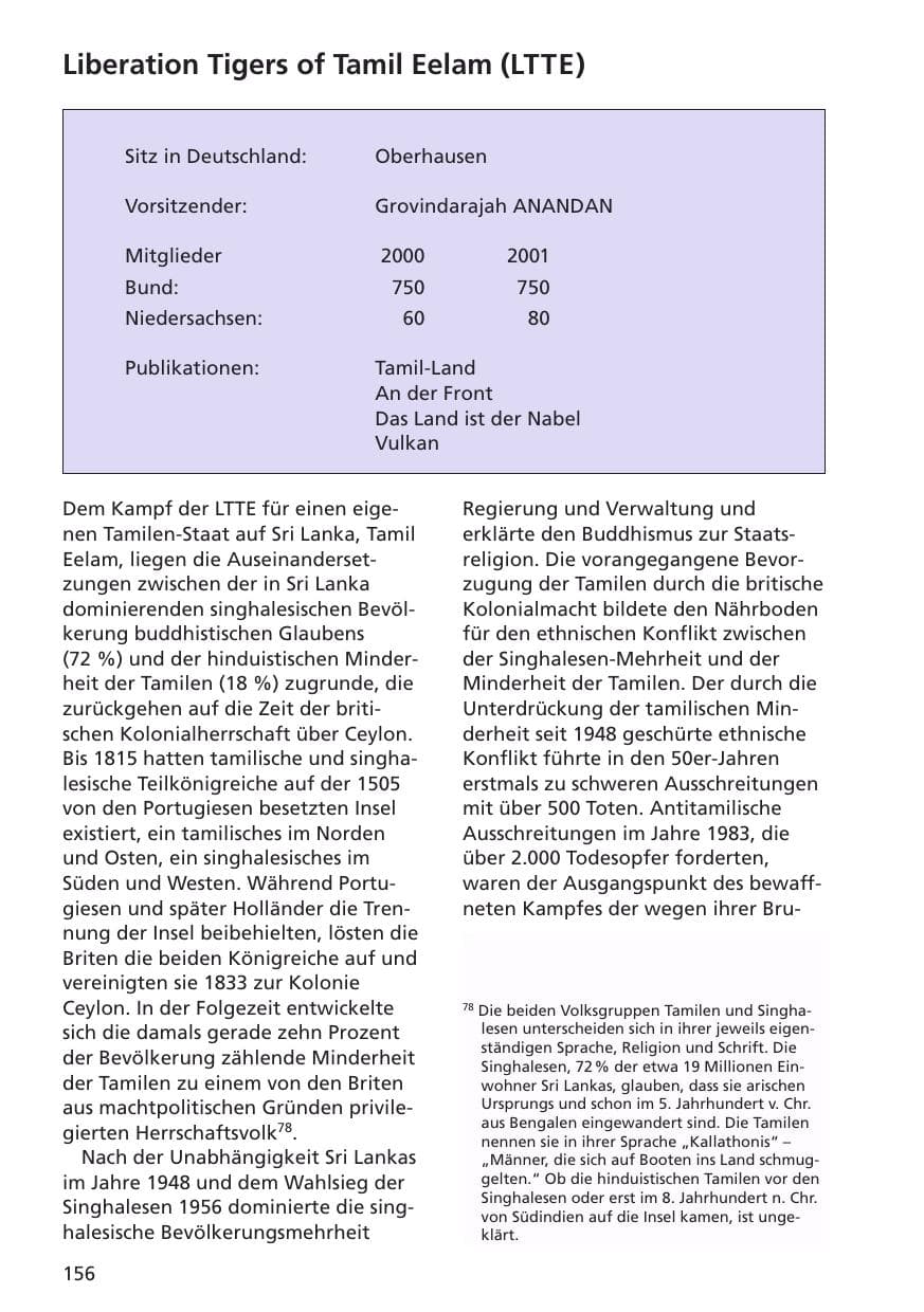 Seite 157 des Verfassungsschutzbericht 2001 Niedersachsen