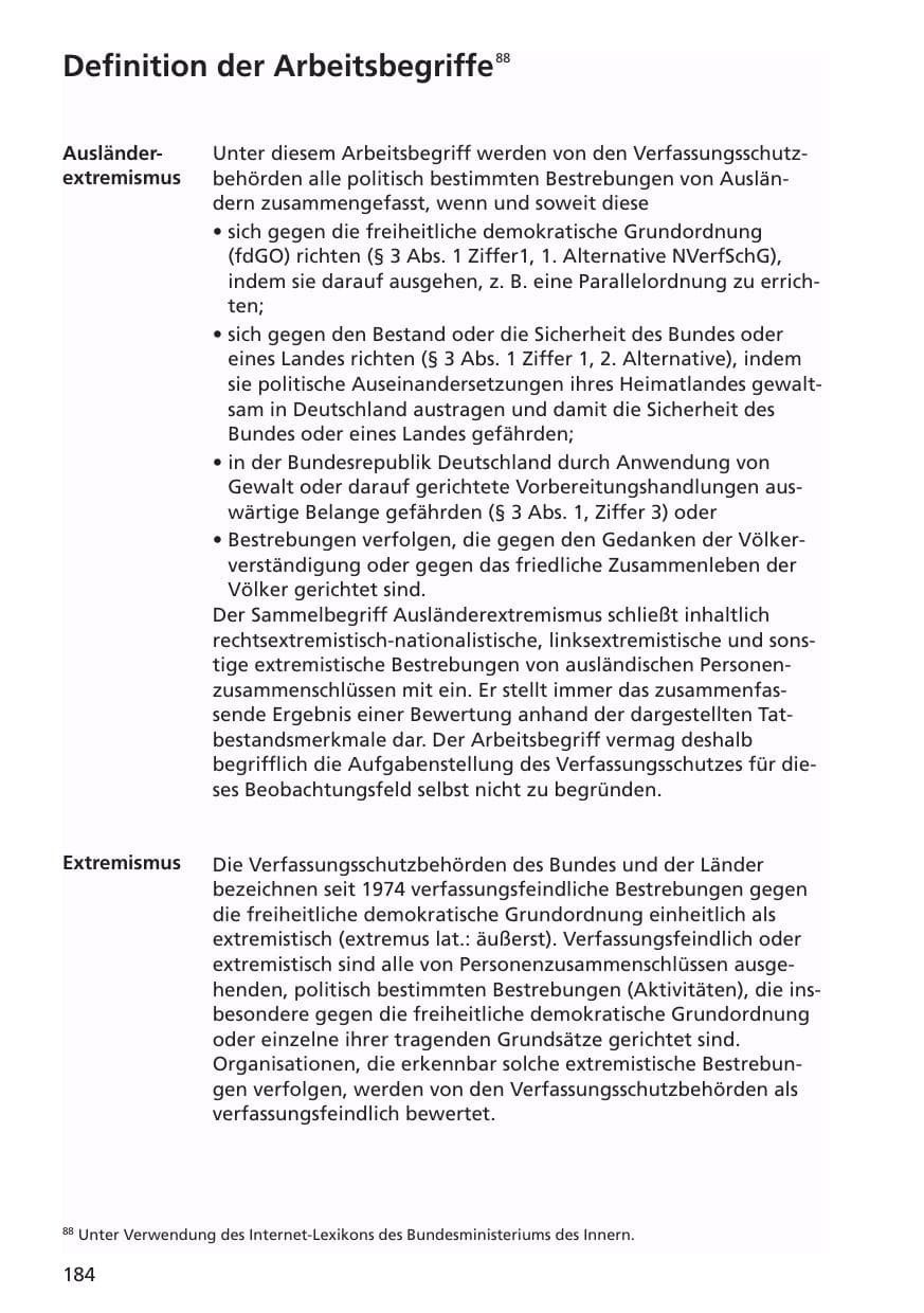 Seite 185 des Verfassungsschutzbericht 2001 Niedersachsen