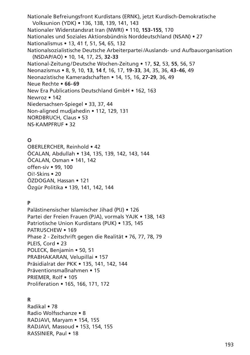 Seite 194 des Verfassungsschutzbericht 2001 Niedersachsen