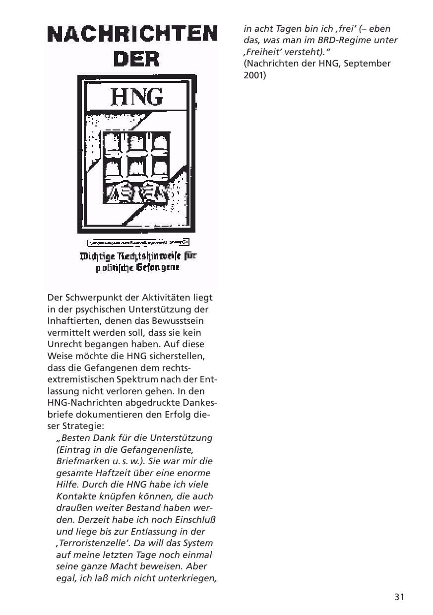 Seite 32 des Verfassungsschutzbericht 2001 Niedersachsen