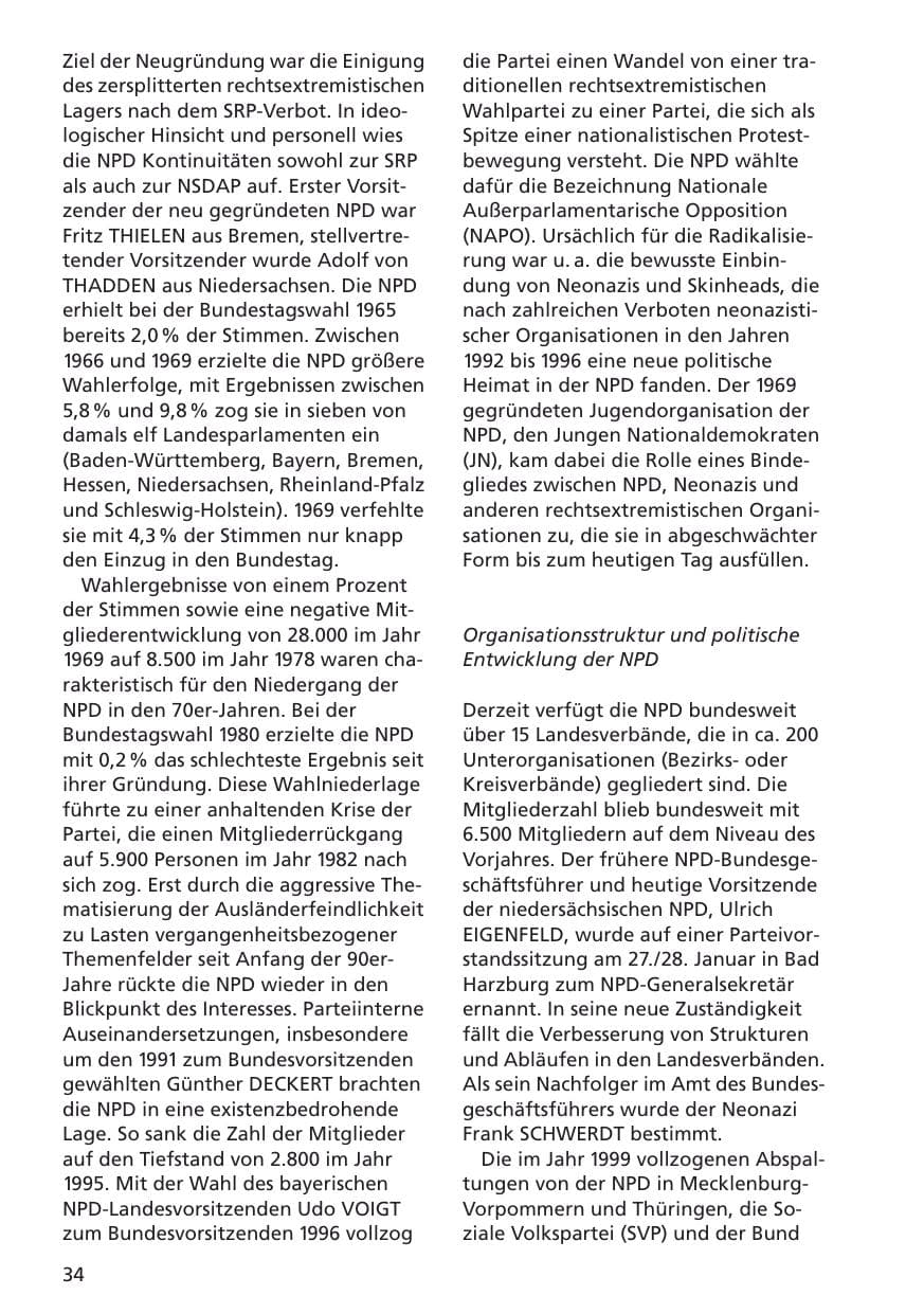 Seite 35 des Verfassungsschutzbericht 2001 Niedersachsen