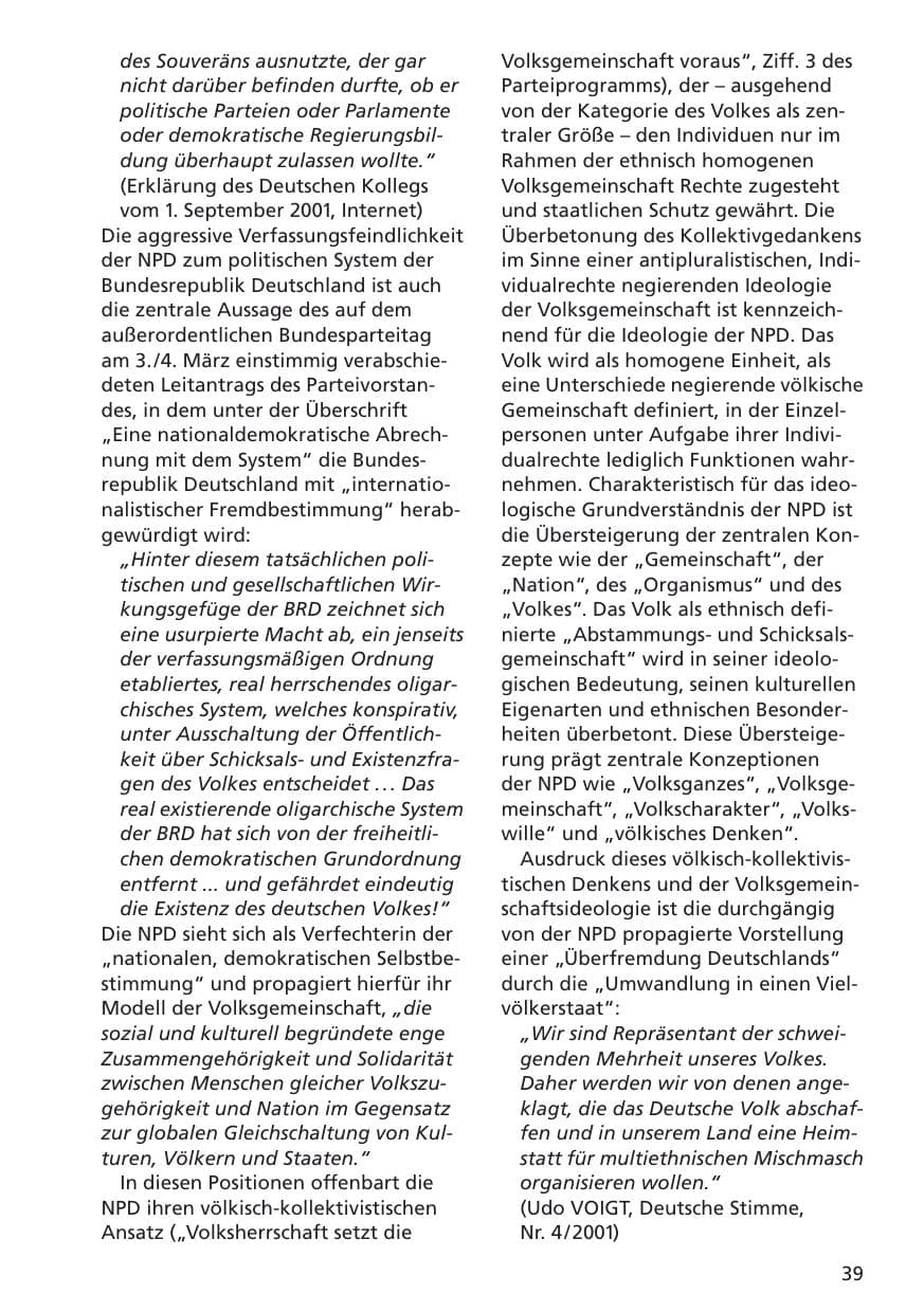 Seite 40 des Verfassungsschutzbericht 2001 Niedersachsen