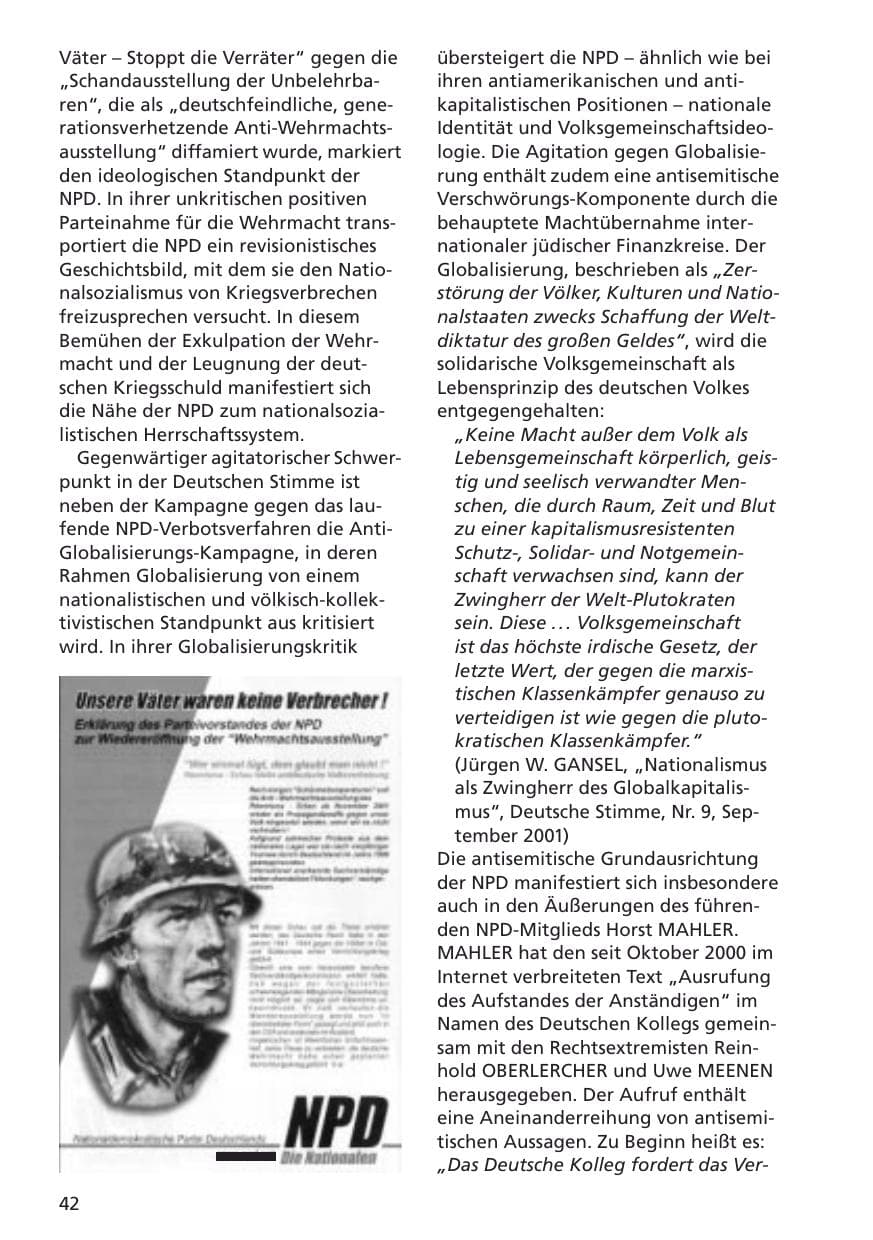 Seite 43 des Verfassungsschutzbericht 2001 Niedersachsen
