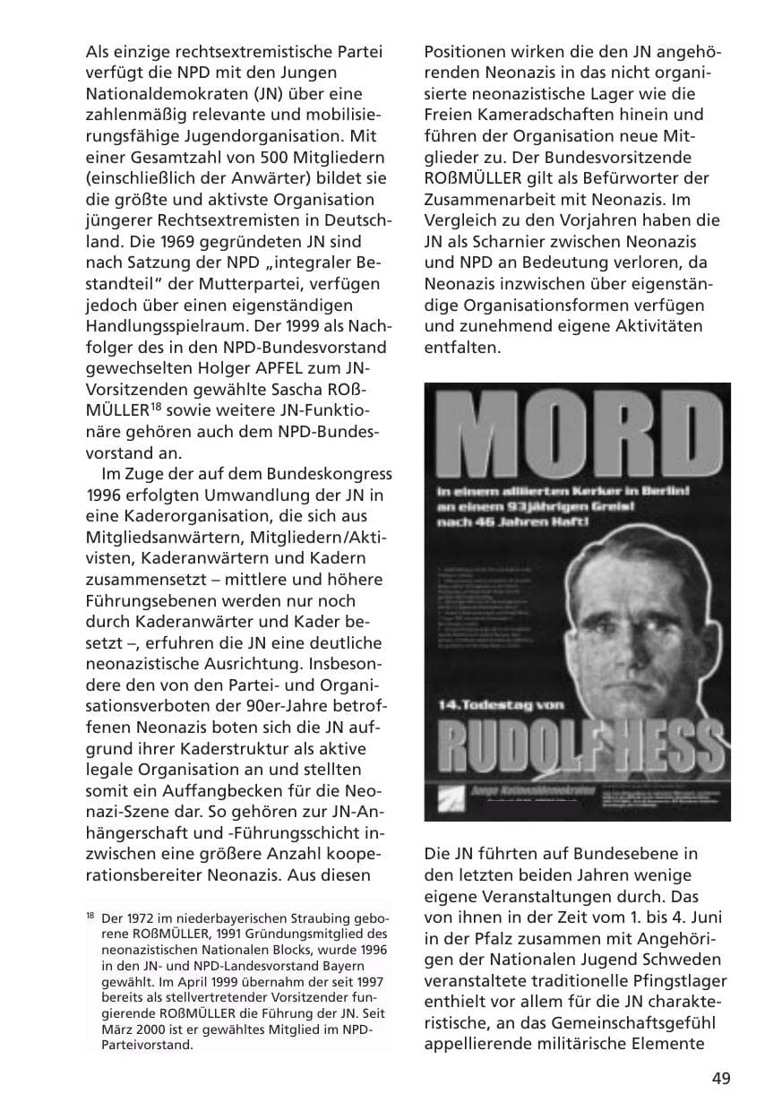 Seite 50 des Verfassungsschutzbericht 2001 Niedersachsen