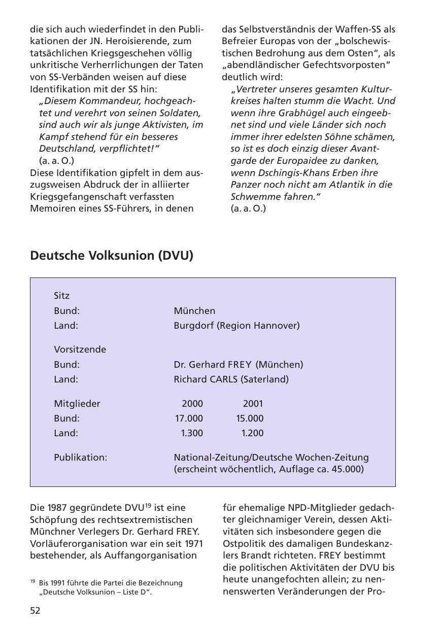 Seite 53 des Verfassungsschutzbericht 2001 Niedersachsen