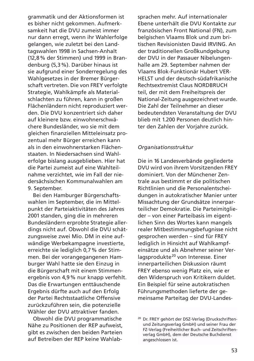 Seite 54 des Verfassungsschutzbericht 2001 Niedersachsen