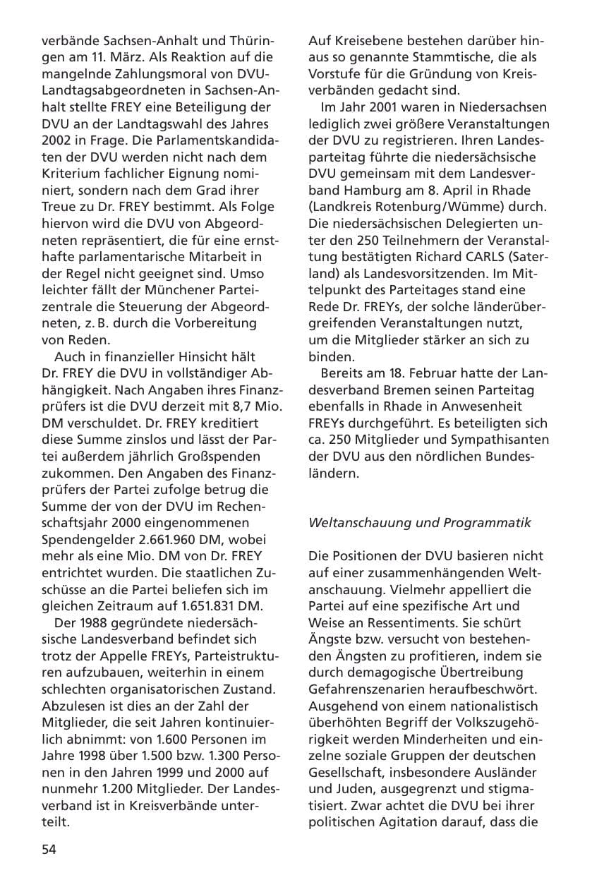 Seite 55 des Verfassungsschutzbericht 2001 Niedersachsen