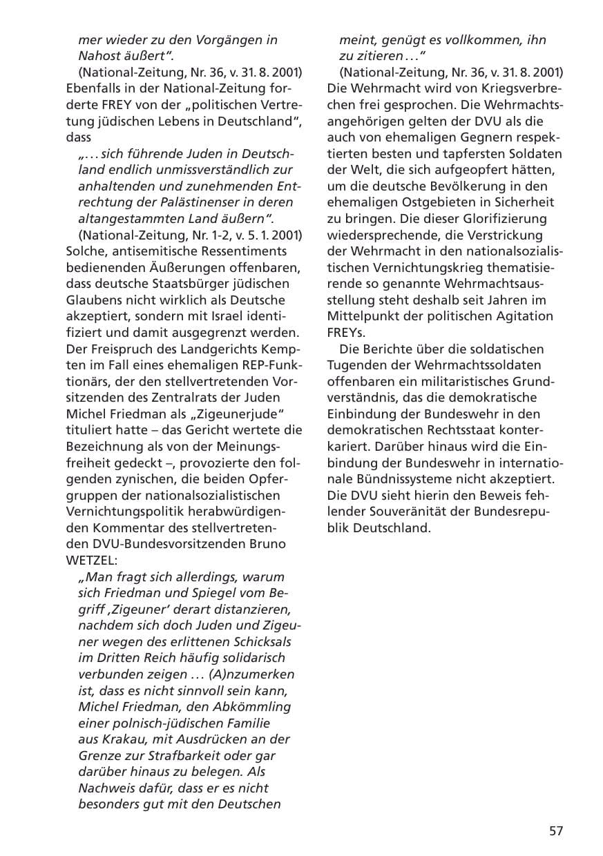 Seite 58 des Verfassungsschutzbericht 2001 Niedersachsen