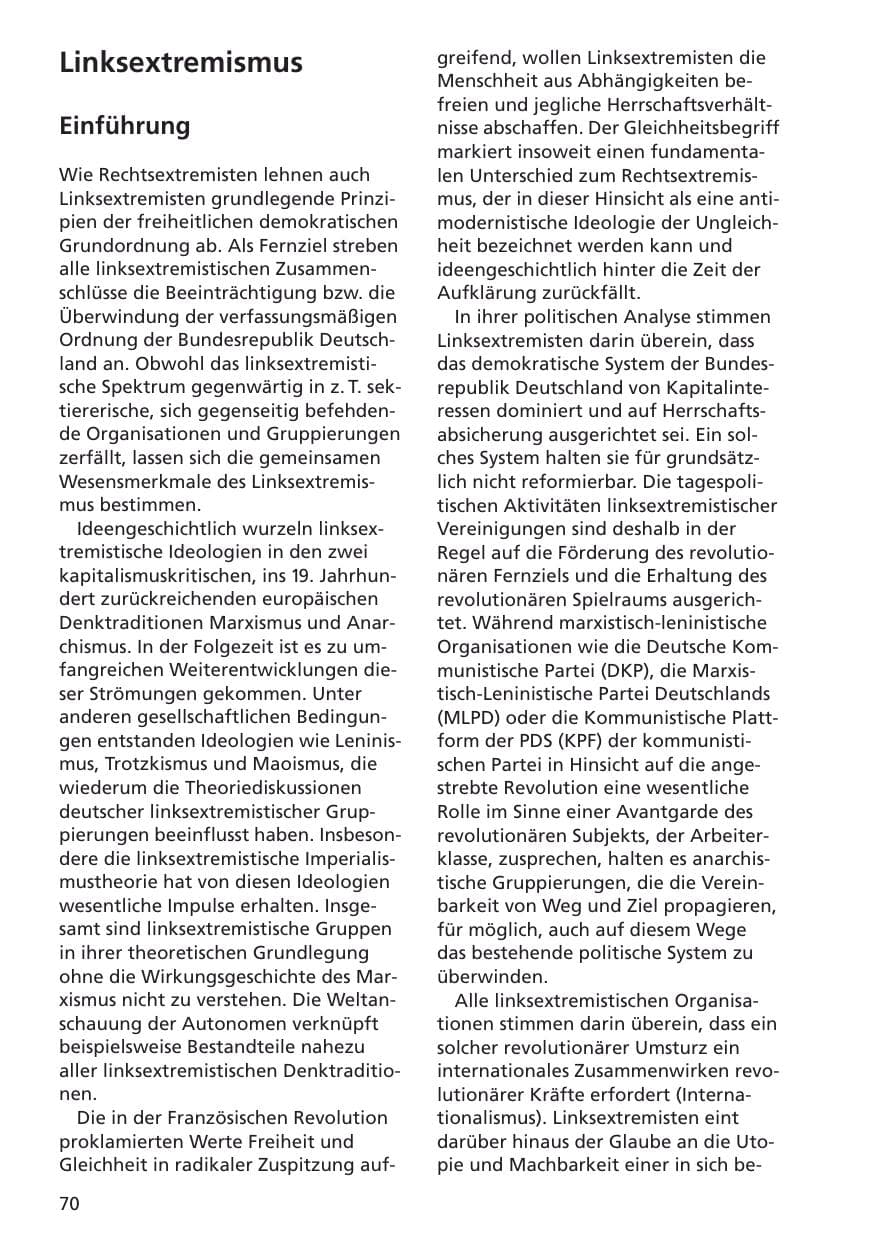 Seite 71 des Verfassungsschutzbericht 2001 Niedersachsen