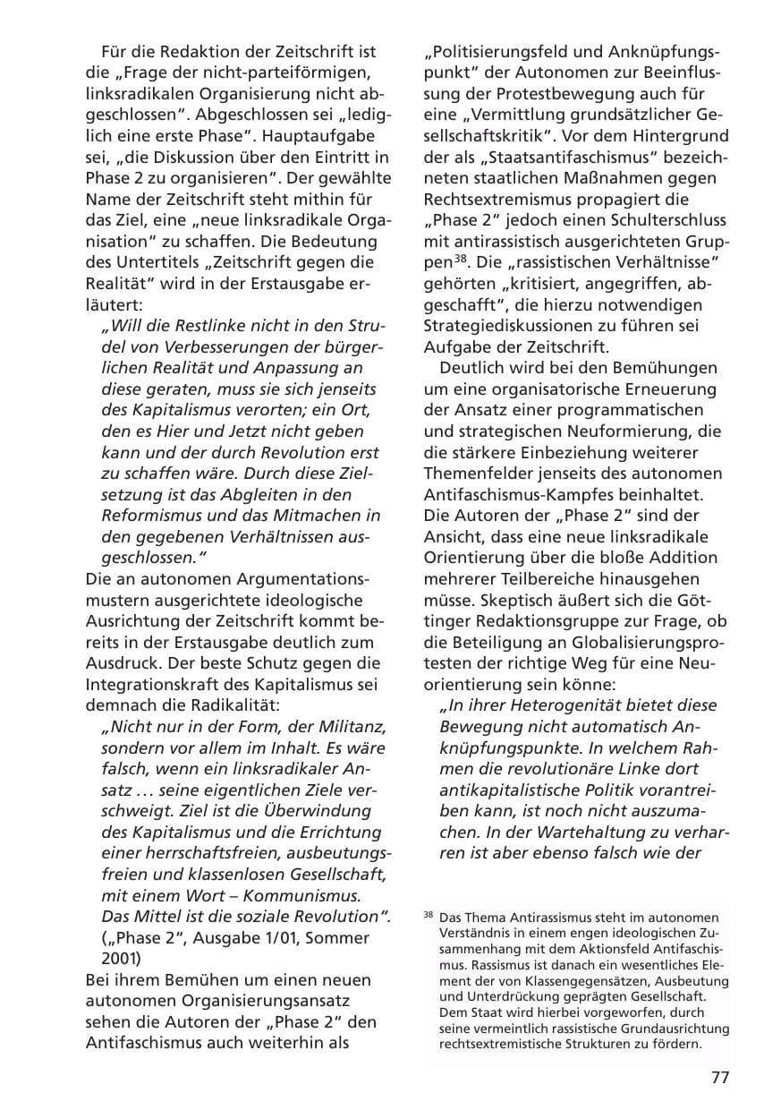 Seite 78 des Verfassungsschutzbericht 2001 Niedersachsen