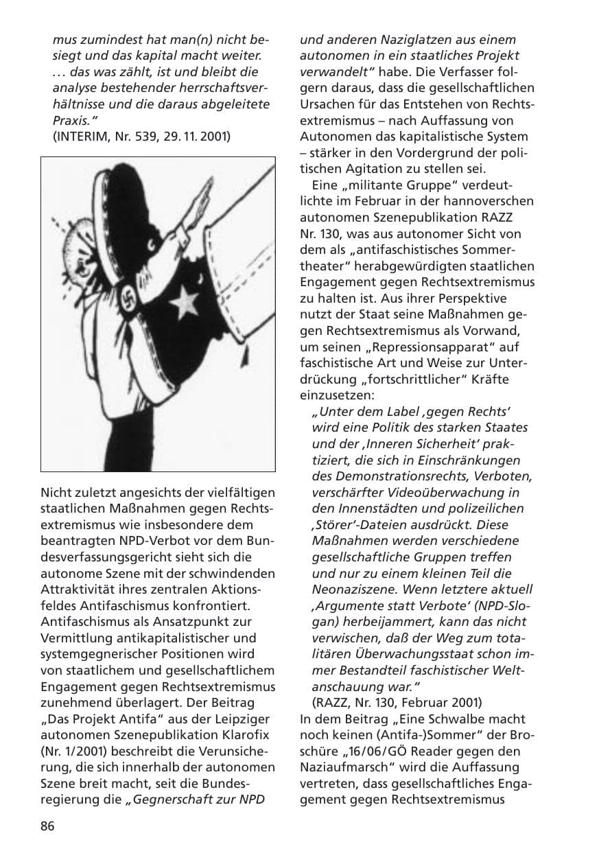 Seite 87 des Verfassungsschutzbericht 2001 Niedersachsen