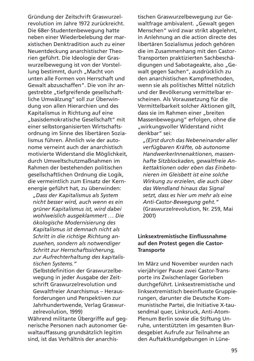 Seite 96 des Verfassungsschutzbericht 2001 Niedersachsen