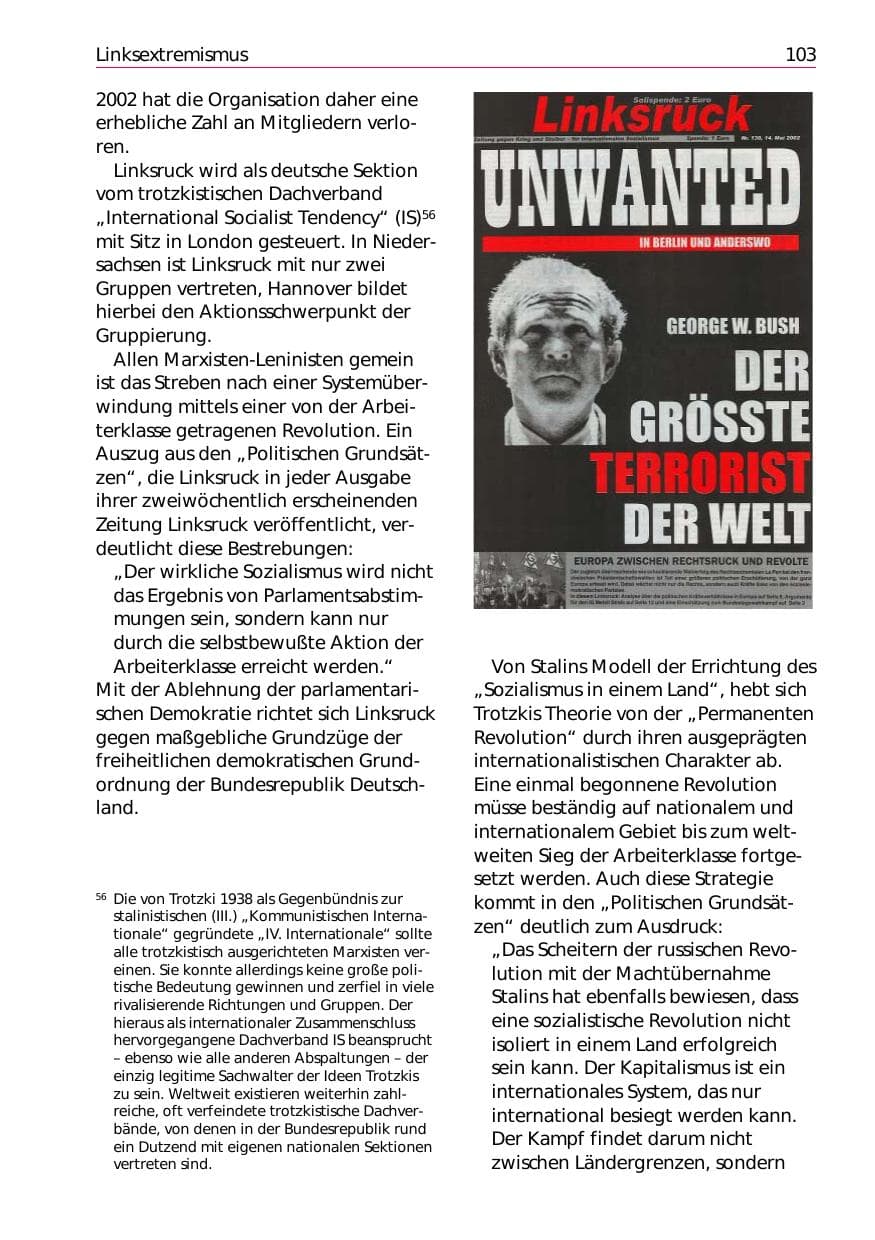 Seite 105 des Verfassungsschutzbericht 2002 Niedersachsen