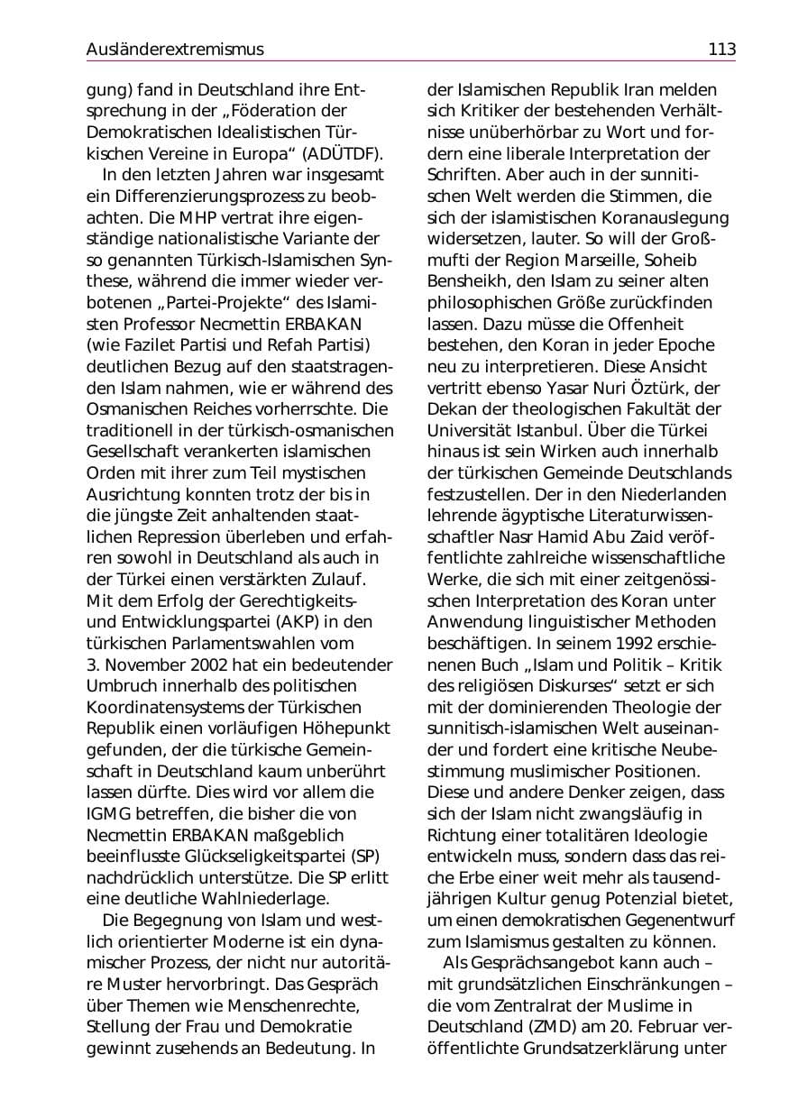Seite 115 des Verfassungsschutzbericht 2002 Niedersachsen