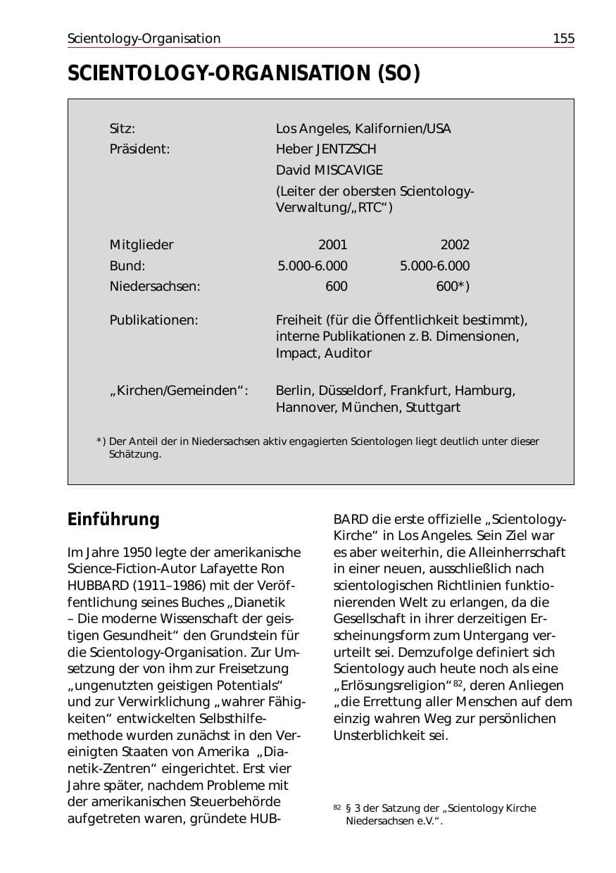 Seite 157 des Verfassungsschutzbericht 2002 Niedersachsen